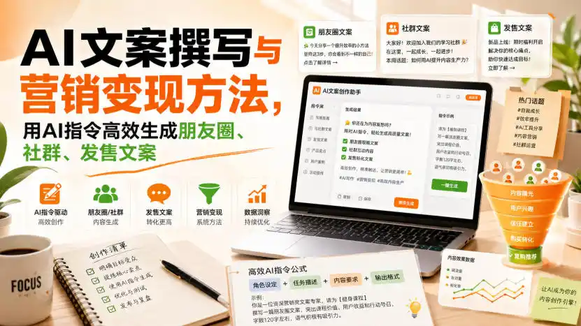 AI文案撰写与营销变现方法,用AI指令高效生成朋友圈、社群、发售文案 AI文案撰写与营销变现方法,用AI指令高效生成朋友圈、社群、发售文案
