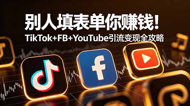 别人填表单你赚钱!TikTok+FB+YouTube 引流变现全攻略【原创双语字幕】 别人填表单你赚钱!TikTok+FB+YouTube 引流变现全攻略【原创双语字幕】