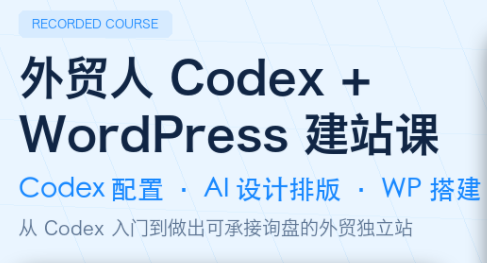 外贸人Codex + WordPress建站课 外贸人Codex + WordPress建站课