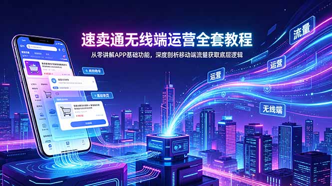 速卖通无线端运营全套教程,从零讲解APP基础功能,深度剖析移动端流量获取底层逻辑 速卖通无线端运营全套教程,从零讲解APP基础功能,深度剖析移动端流量获取底层逻辑