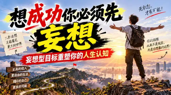 付费文章:想成功你必须先妄想,妄想型目标重塑你的人生认知 付费文章:想成功你必须先妄想,妄想型目标重塑你的人生认知