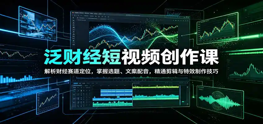 泛财经短视频创作课:解析财经赛道定位,掌握选题、文案配音,精通剪辑与特效制作技巧 泛财经短视频创作课:解析财经赛道定位,掌握选题、文案配音,精通剪辑与特效制作技巧