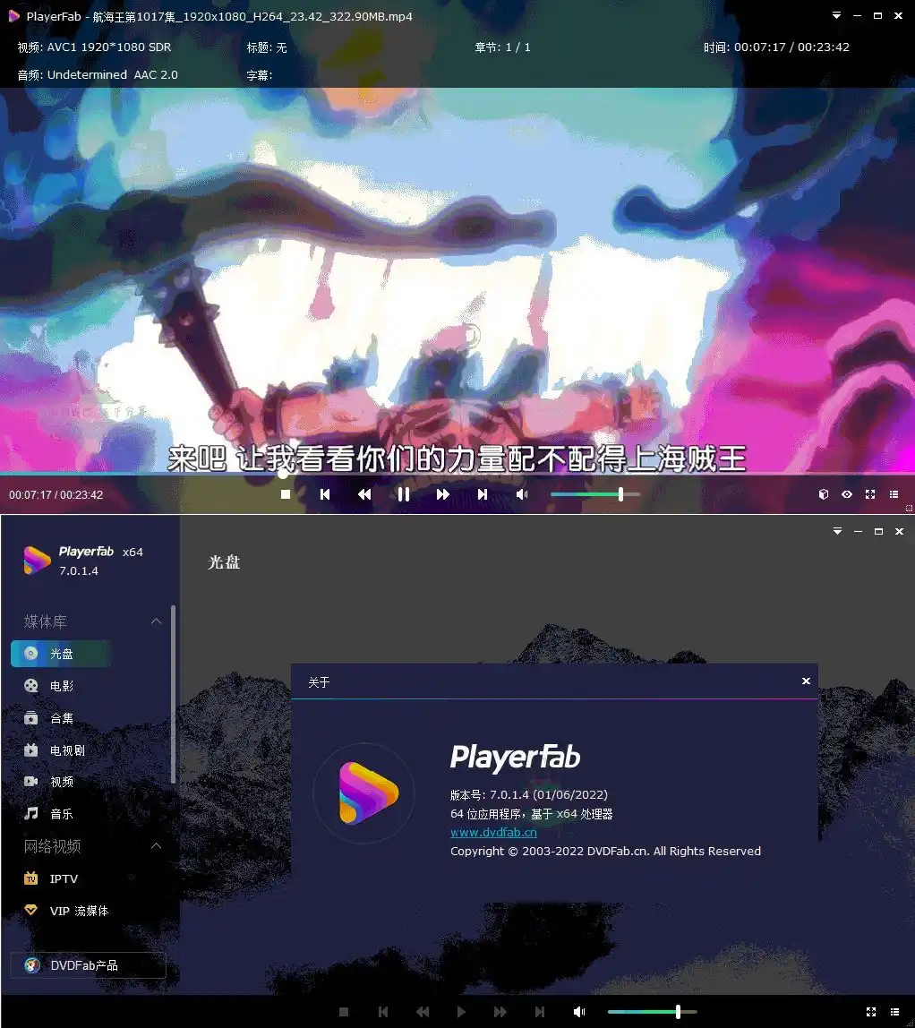 DVDFab Player 7.0.5.8中文版