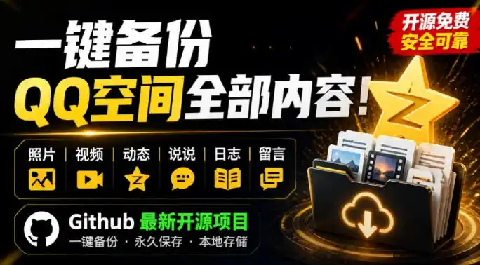一键将你QQ空间全部内容备份下来!照片/视频/动态信息全存本地,Github最新开源项目QzoneArchive 一键将你QQ空间全部内容备份下来!照片/视频/动态信息全存本地,Github最新开源项目QzoneArchive