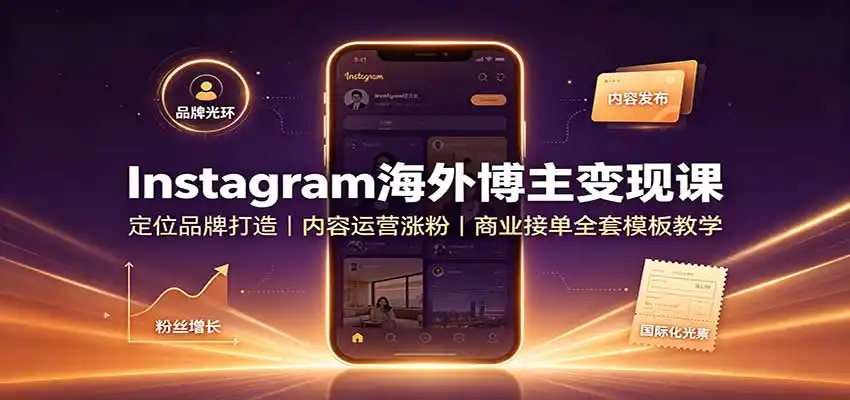 Instagram海外博主变现课:定位品牌打造,内容运营涨粉,商业接单全套模板教学 Instagram海外博主变现课:定位品牌打造,内容运营涨粉,商业接单全套模板教学