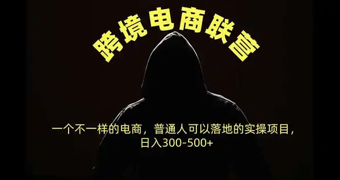 跨境电商联营，一个不一样的电商，普通人可操作日入300-500+