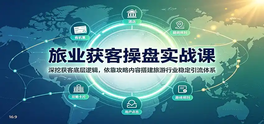 旅业获客操盘实战课:深挖获客底层逻辑,依靠攻略内容搭建旅游行业稳定引流体系 旅业获客操盘实战课:深挖获客底层逻辑,依靠攻略内容搭建旅游行业稳定引流体系