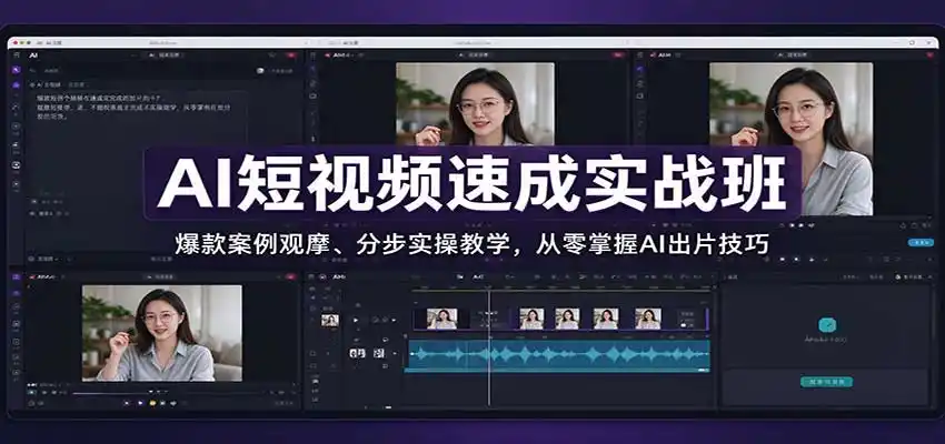 AI短视频速成实战班:爆款案例观摩、分步实操教学,从零掌握AI出片技巧 AI短视频速成实战班:爆款案例观摩、分步实操教学,从零掌握AI出片技巧