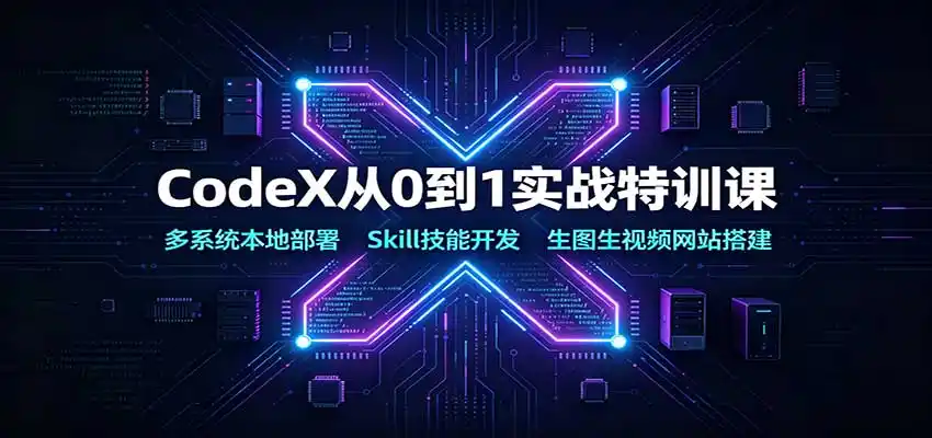CodeX从0到1实战特训课:多系统本地部署,Skill技能开发,生图生视频网站搭建 CodeX从0到1实战特训课:多系统本地部署,Skill技能开发,生图生视频网站搭建