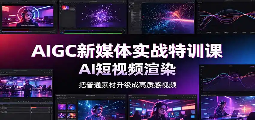 AIGC新媒体实战特训课:工具入门实操,AI短视频渲染,数字人商业视频制作 AIGC新媒体实战特训课:工具入门实操,AI短视频渲染,数字人商业视频制作
