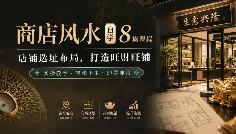 商店风水自学8集课程|店铺选址布局,打造旺财旺铺实操教学 商店风水自学8集课程|店铺选址布局,打造旺财旺铺实操教学