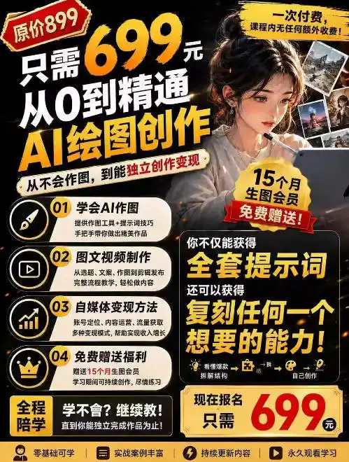 抖音10W粉丝博主的AI绘图教学,从0到精通AI绘图创作,从不会作图到能独立创作变现 抖音10W粉丝博主的AI绘图教学,从0到精通AI绘图创作,从不会作图到能独立创作变现
