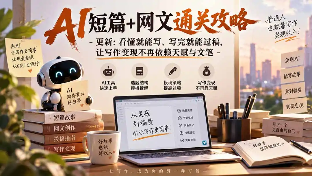 AI短篇+网文通关攻略-更新0921:看懂就能写、写完就能过稿,让写作变现不再依赖天赋与文笔 AI短篇+网文通关攻略-更新0921:看懂就能写、写完就能过稿,让写作变现不再依赖天赋与文笔