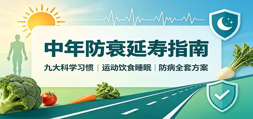 中年防衰延寿指南:九大科学习惯,运动饮食睡眠防病全套方案 中年防衰延寿指南:九大科学习惯,运动饮食睡眠防病全套方案