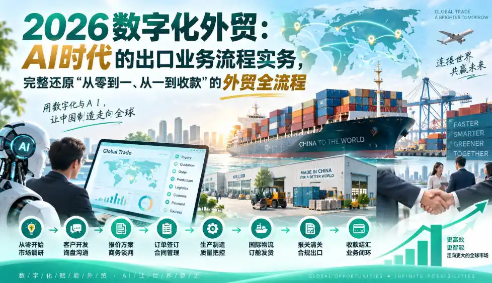2026数字化外贸:AI时代的出口业务流程实务,完整还原”从零到一、从一到收款”的外贸全流程 2026数字化外贸:AI时代的出口业务流程实务,完整还原”从零到一、从一到收款”的外贸全流程