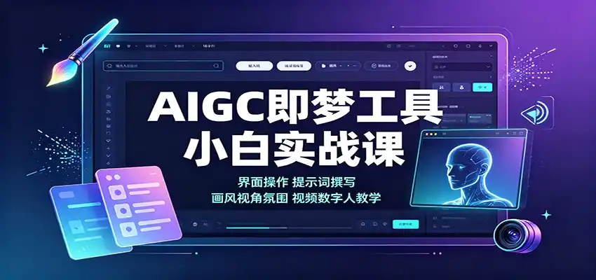 AIGC即梦工具小白实战课:界面操作,提示词撰写,画风视角氛围视频数字人教学 AIGC即梦工具小白实战课:界面操作,提示词撰写,画风视角氛围视频数字人教学