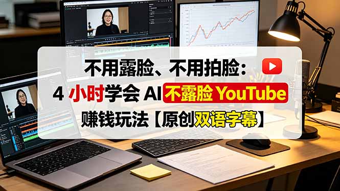 不用露脸、不用拍脸:4 小时学会 AI 不露脸 YouTube 赚钱玩法【原创双语字幕】 不用露脸、不用拍脸:4 小时学会 AI 不露脸 YouTube 赚钱玩法【原创双语字幕】