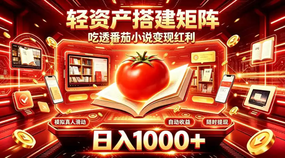 轻资产搭建矩阵,吃透番茄小说变现红利,日入1000+,支持无限矩阵放大【揭秘】 轻资产搭建矩阵,吃透番茄小说变现红利,日入1000+,支持无限矩阵放大【揭秘】
