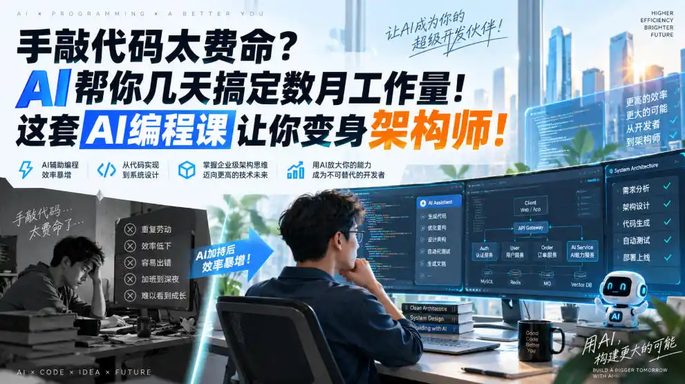 手敲代码太费命?AI帮你几天搞定数月工作量!这套AI编程课让你变身架构师!【原创双语字幕】 手敲代码太费命?AI帮你几天搞定数月工作量!这套AI编程课让你变身架构师!【原创双语字幕】