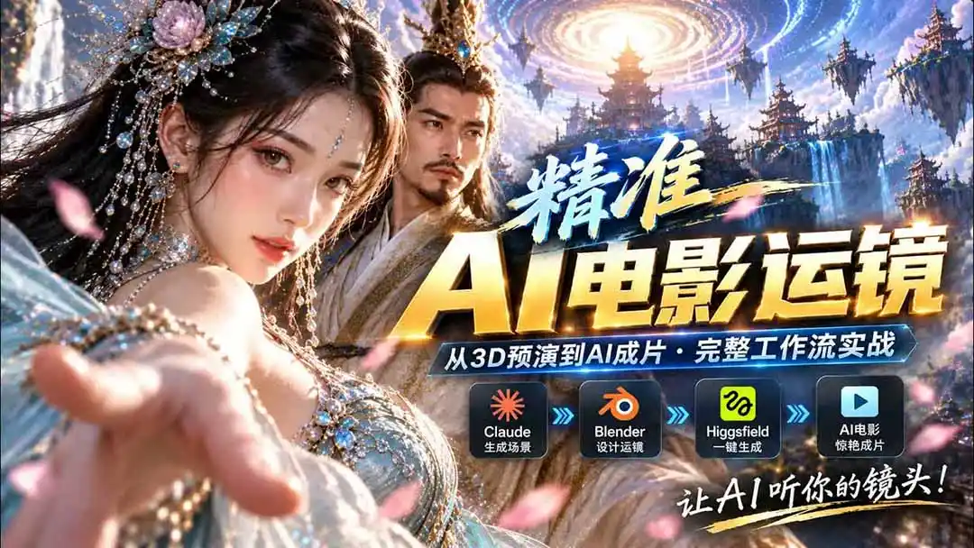 AI视频终于能精准运镜了！Claude + Blender + Higgsfield 免费插件实测