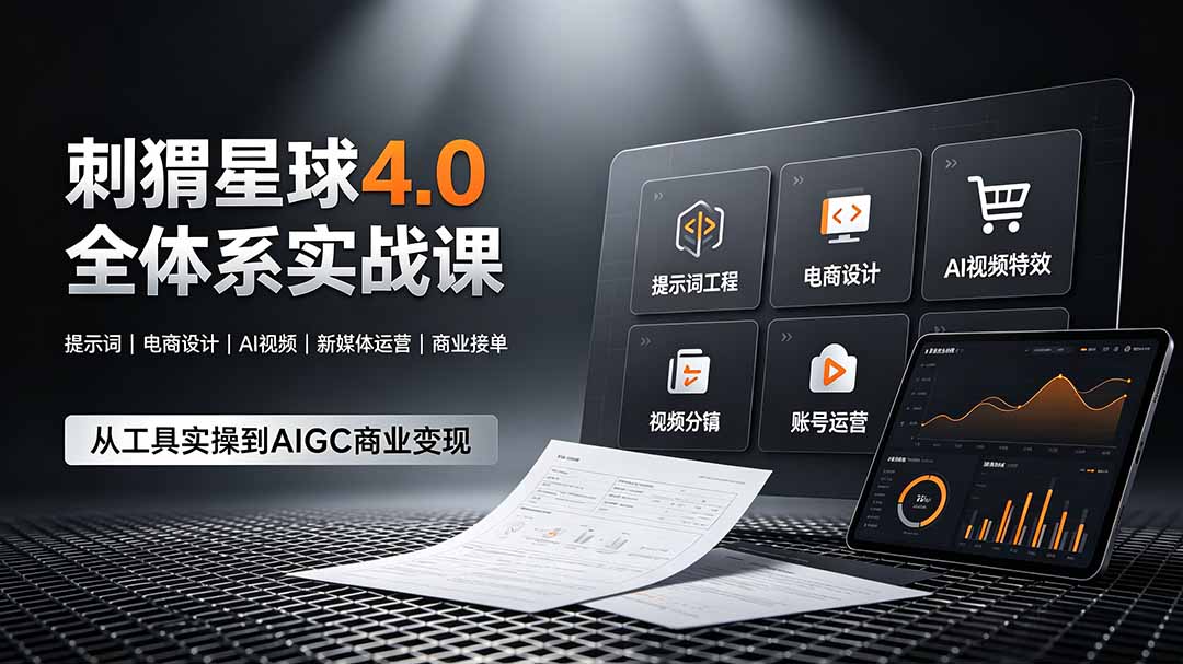 刺猬星球4.0全体系实战课,覆盖提示词工程、电商设计、AI视频特效与新媒体运营,一站式掌握AIGC商业核心技能 刺猬星球4.0全体系实战课,覆盖提示词工程、电商设计、AI视频特效与新媒体运营,一站式掌握AIGC商业核心技能
