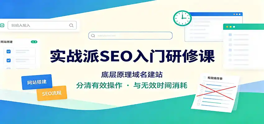 实战派SEO入门研修课:底层原理域名建站,分清有效操作与无效时间消耗 实战派SEO入门研修课:底层原理域名建站,分清有效操作与无效时间消耗