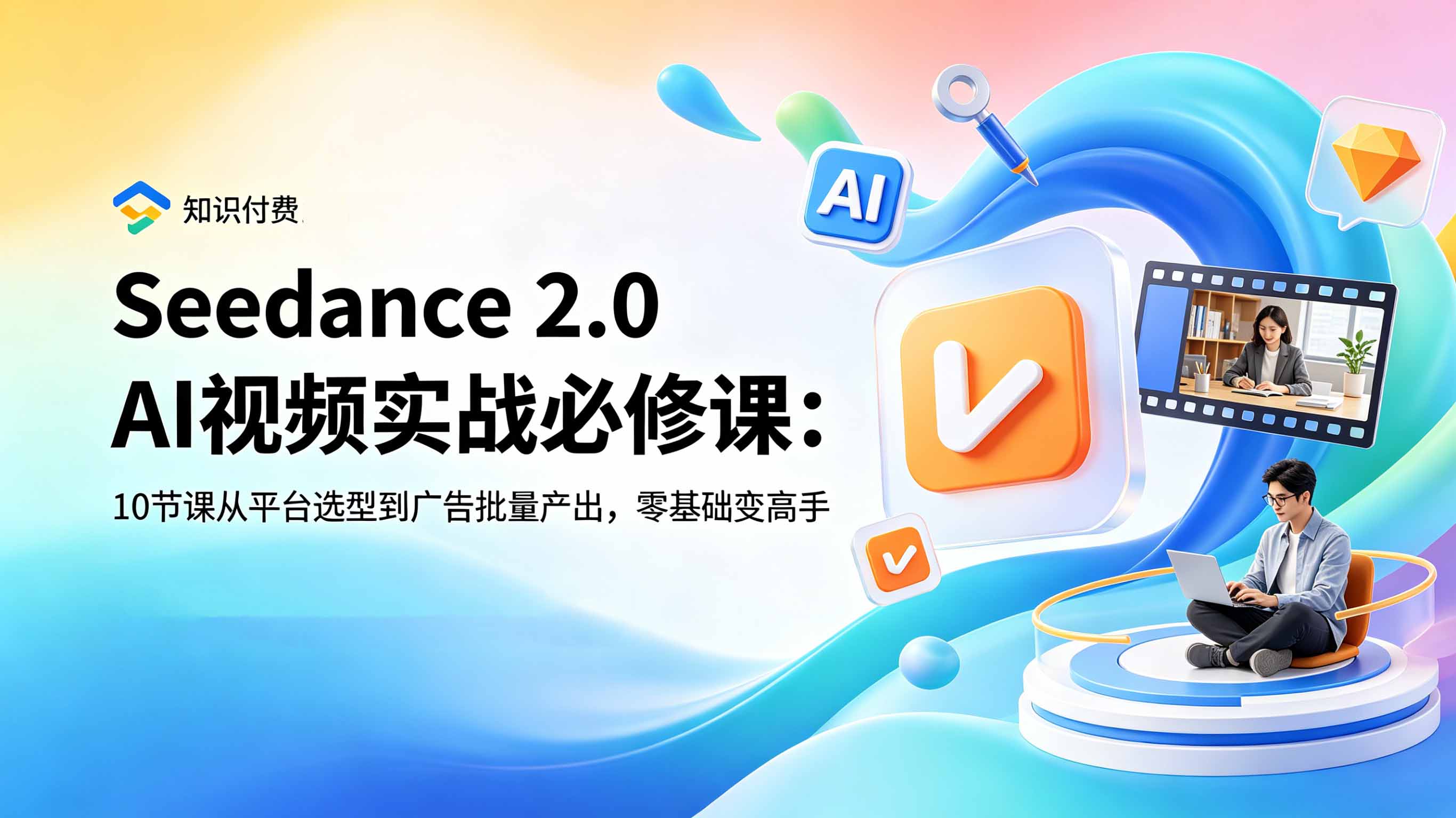 Seedance 2.0 AI视频实战必修课:10节课从平台选型到广告批量产出,零基础变高手 Seedance 2.0 AI视频实战必修课:10节课从平台选型到广告批量产出,零基础变高手