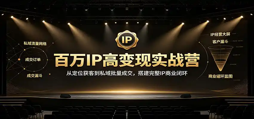 百万IP高变现实战营:从定位获客到私域批量成交,搭建完整IP商业闭环 百万IP高变现实战营:从定位获客到私域批量成交,搭建完整IP商业闭环