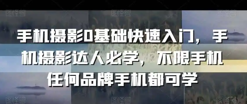手机摄影0基础快速入门,手机摄影达人必学,不限手机任何品牌手机都可学 手机摄影0基础快速入门,手机摄影达人必学,不限手机任何品牌手机都可学