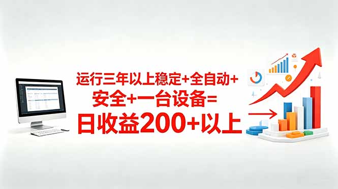 三年以上稳定+全自动+安全+一台设备=日收益200+ 三年以上稳定+全自动+安全+一台设备=日收益200+