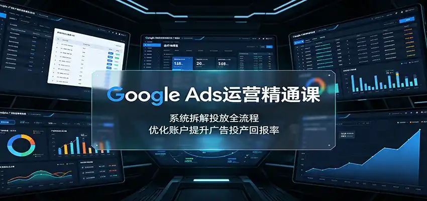Google Ads运营精通课:系统拆解投放全流程,优化账户提升广告投产回报率 Google Ads运营精通课:系统拆解投放全流程,优化账户提升广告投产回报率