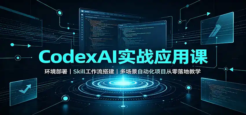 CodexAI实战应用课:环境部署Skill工作流搭建,多场景自动化项目从零落地教学 CodexAI实战应用课:环境部署Skill工作流搭建,多场景自动化项目从零落地教学